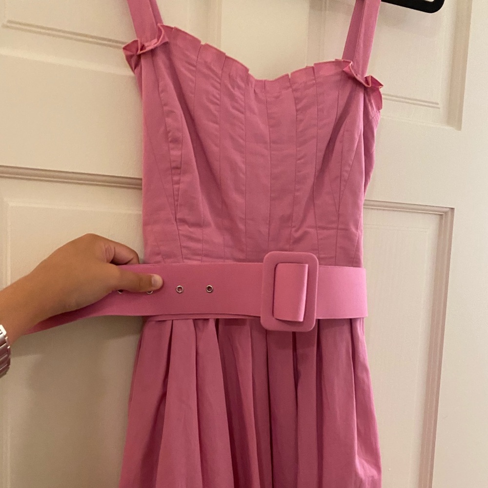 Zara pink belted midi